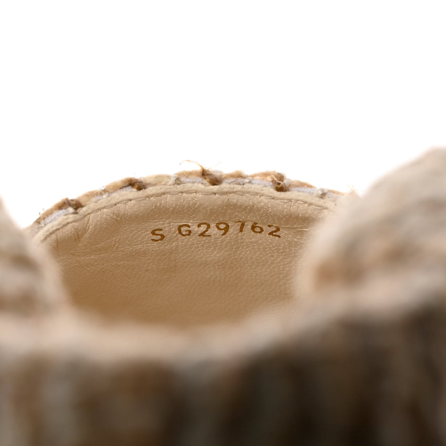 Tweed Lambskin CC Espadrilles 38 Beige Ivory