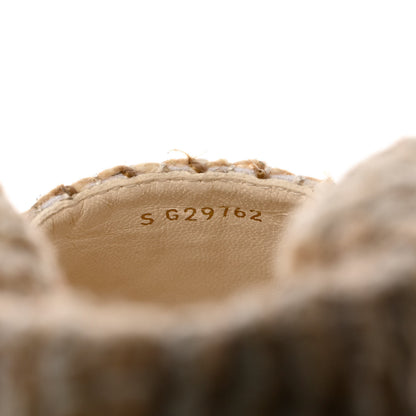 Chanel Tweed Lambskin CC Espadrilles 38 Beige Ivory 6 of 9