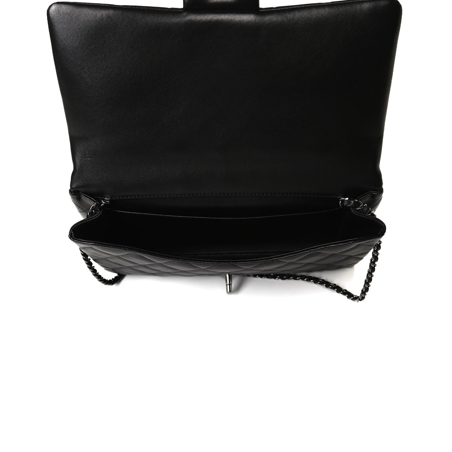 Chanel Lambskin Quilted Clutch With Chain Flap Black 5 of 13