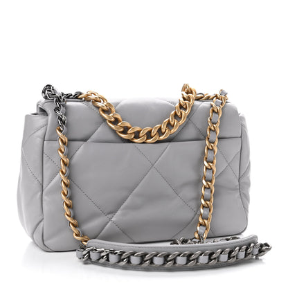 Chanel Goatskin Quilted Medium Chanel 19 Flap Grey 2 of 4