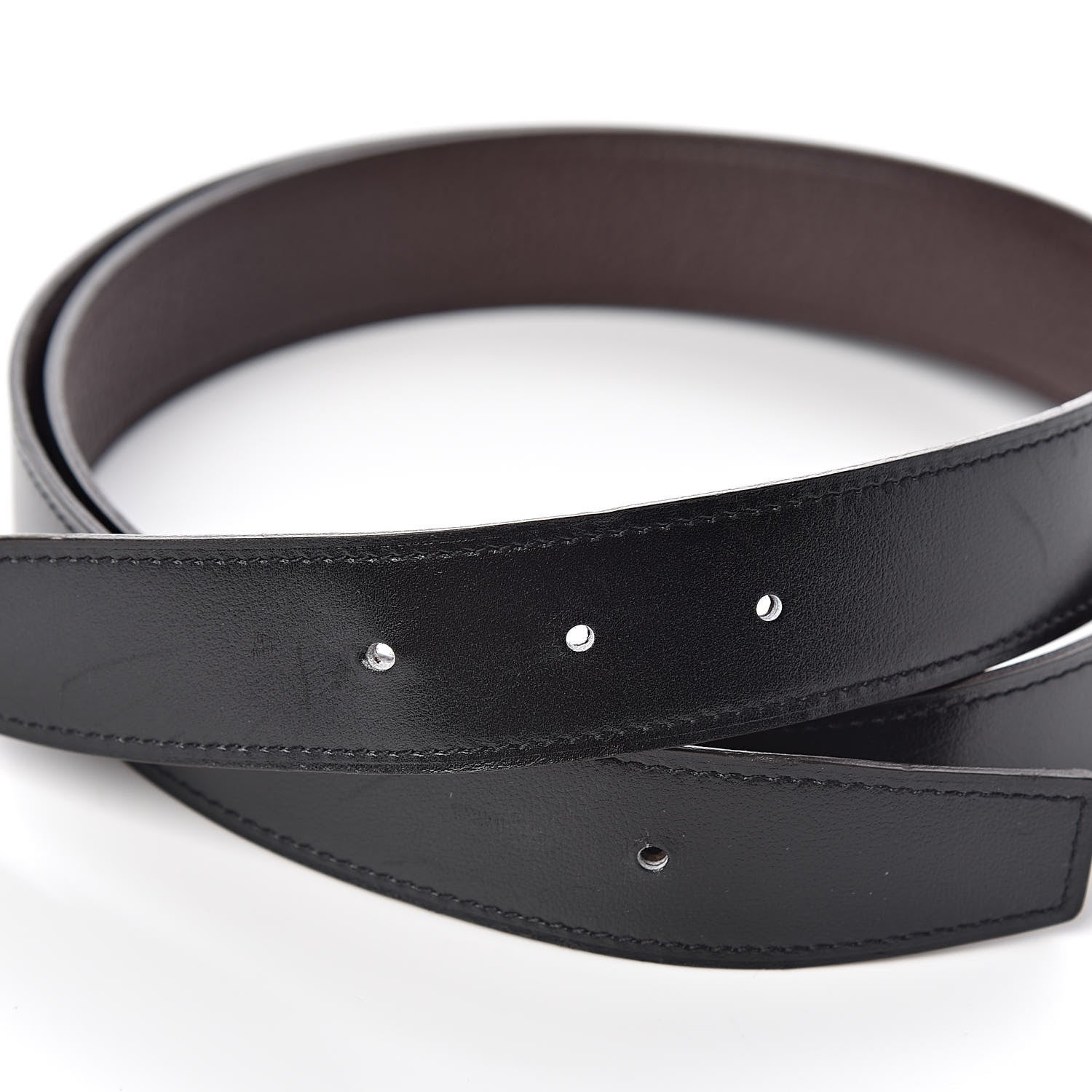 Hermes Box Togo 32mm Belt Strap 110 Black Chocolate 4 of 7