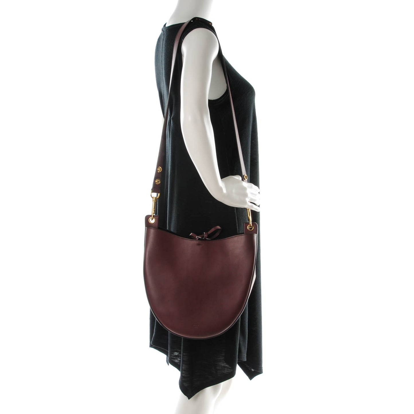 Natural Calfskin Small Hobo Burgundy