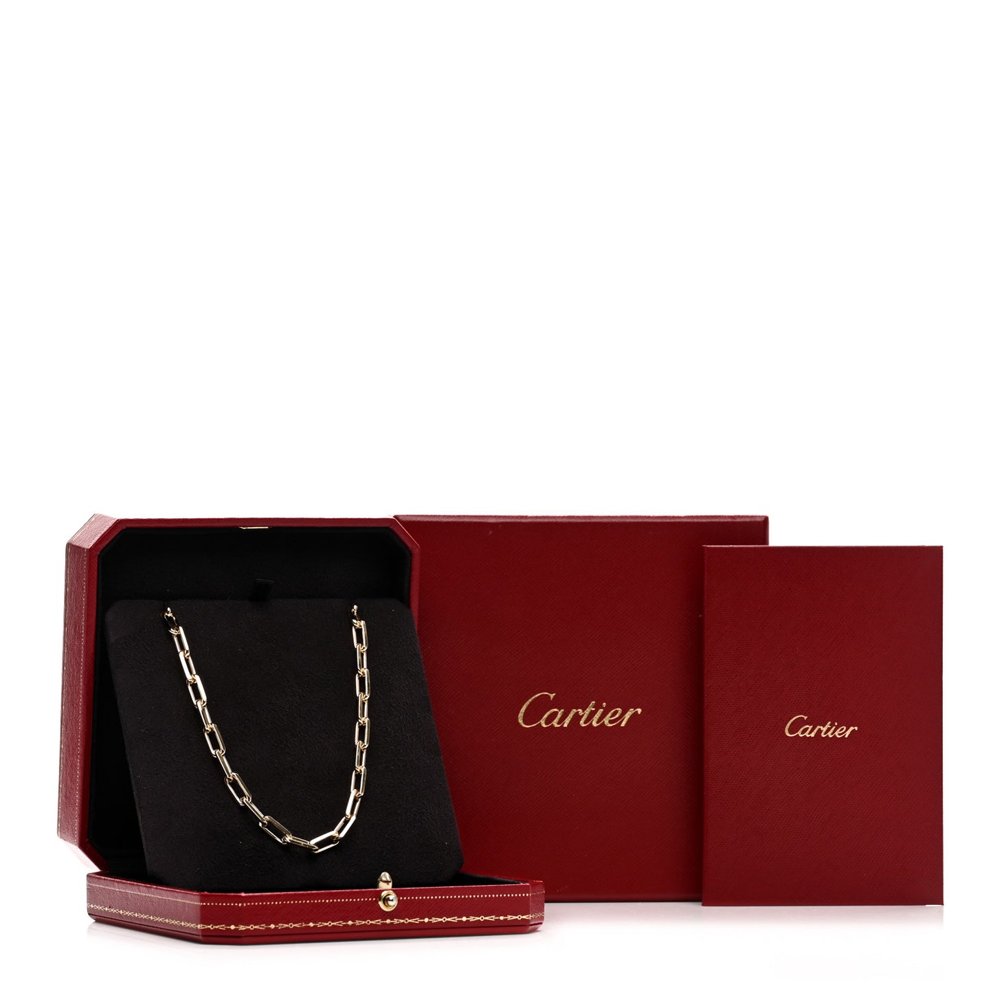 18K Yellow Gold SM Santos De Cartier Link Necklace 22"