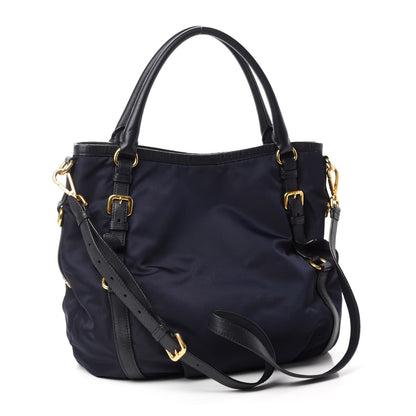 Prada Tessuto Nylon Vitello Daino Tote Baltico 3 of 10