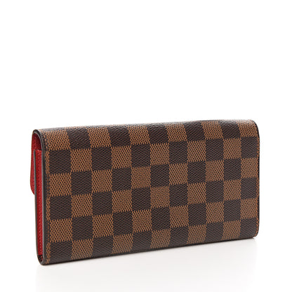 Louis Vuitton Damier Ebene Emilie Wallet Red 2 of 6