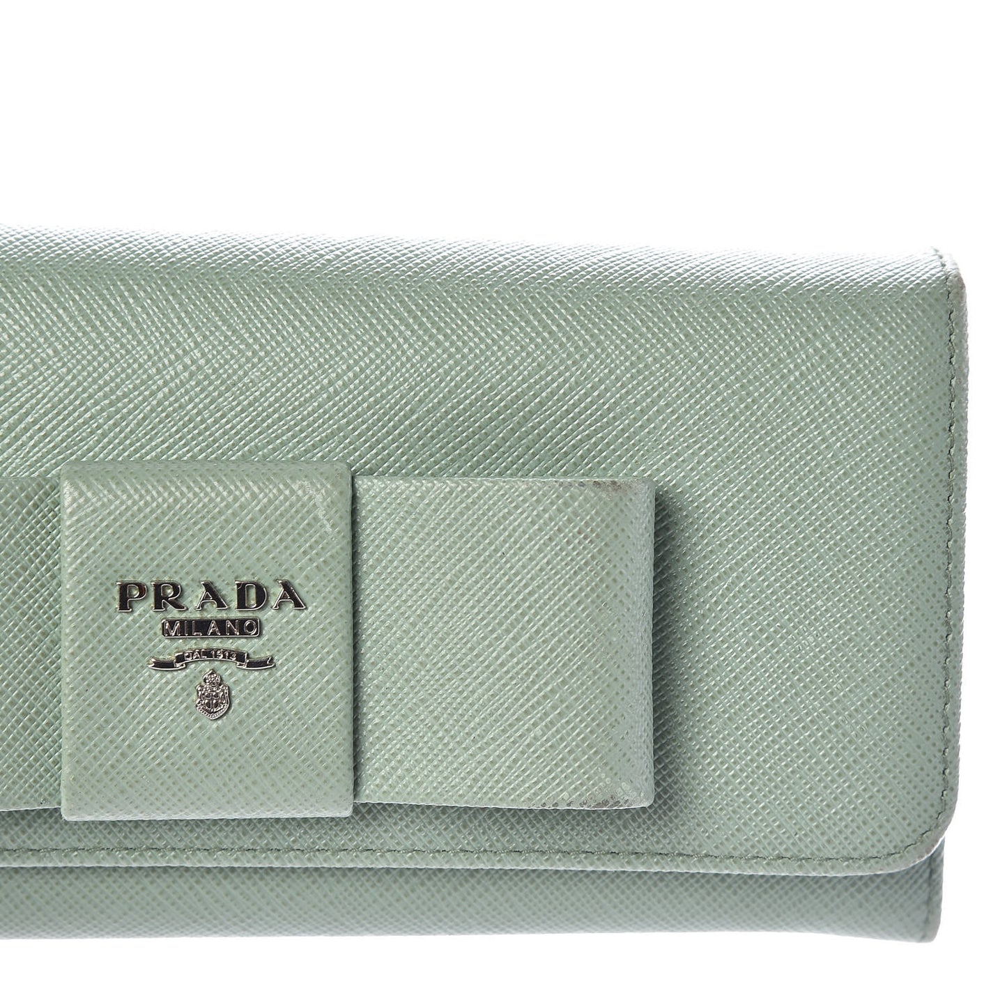 Saffiano Bow Continental Wallet Acquamarina