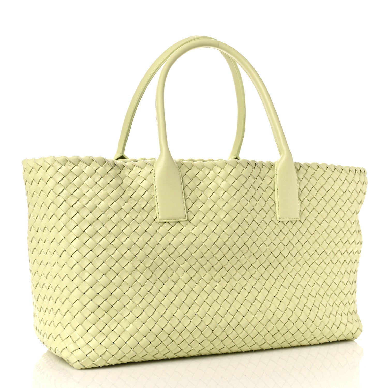 Bottega Veneta Lambskin Intreccio Medium Cabat Lemon Washed 4 of 9