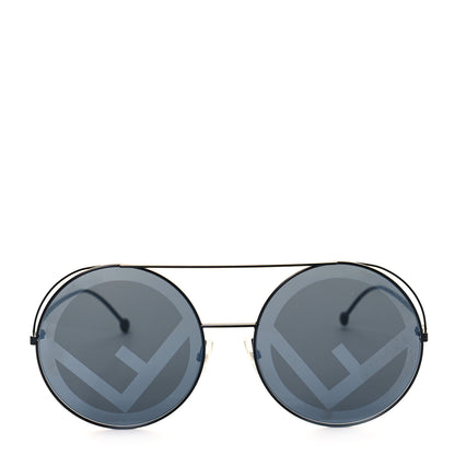 Fendi Metal F is Fendi Printed Run Away Round Frame Sunglasses FF 0285/S Black 2 of 7