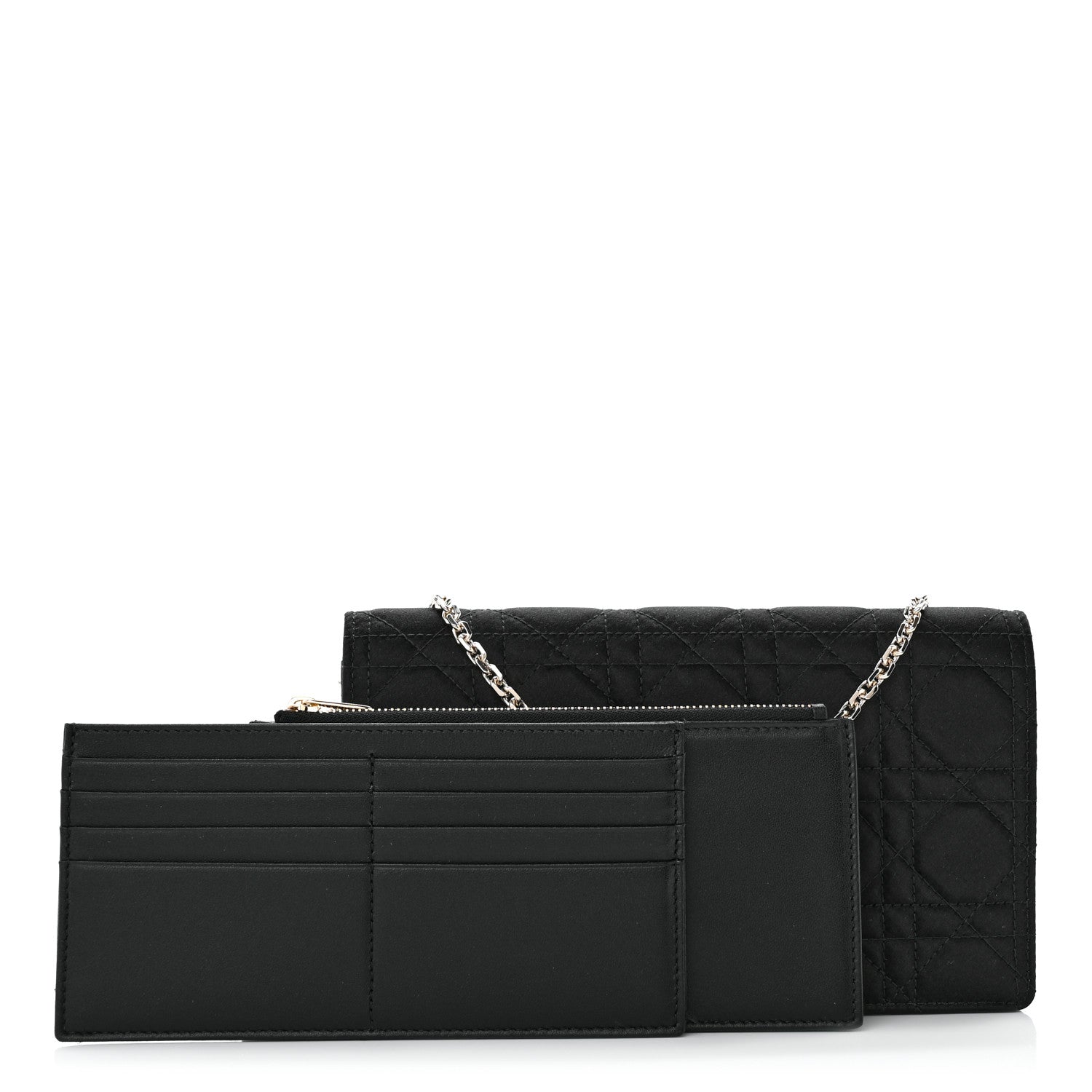 Christian Dior Satin Cannage Lady Dior Clutch Black 1 of 11