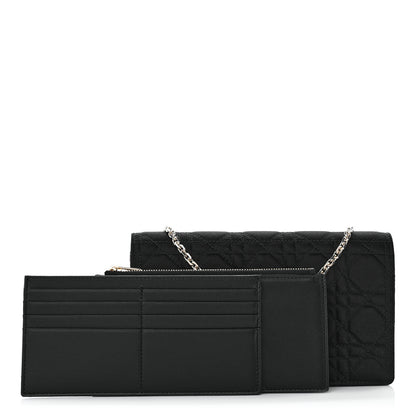 Christian Dior Satin Cannage Lady Dior Clutch Black 1 of 11