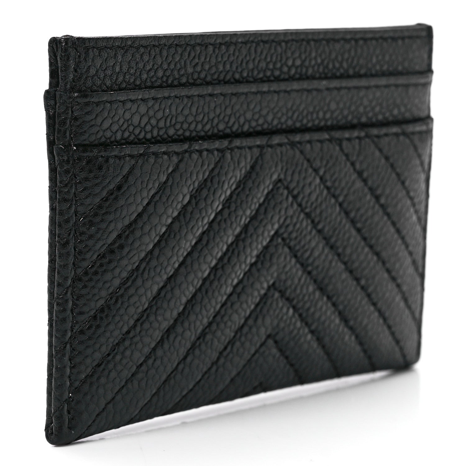 Chanel Caviar Chevron Quilted Boy Card Holder Black 3 of 12