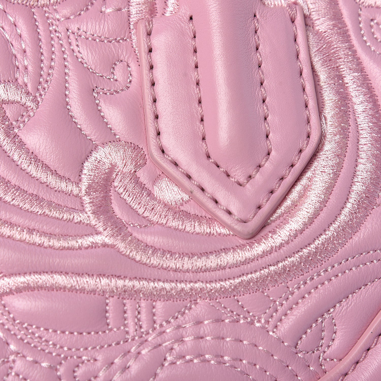 Versace Calfskin Embroidered Medium Baroque Palazzo Empire Bag Pink 14 of 15