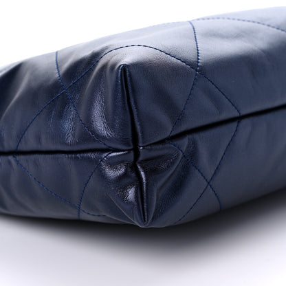 Chanel Metallic Calfskin Quilted Small Chanel 22 Navy Blue 9 of 11