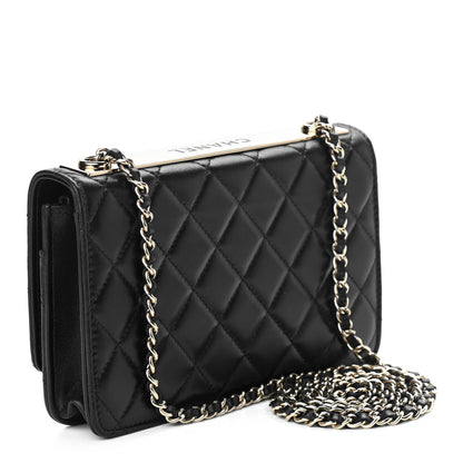 Chanel Lambskin Quilted Trendy CC Wallet On Chain WOC Black 2 of 9