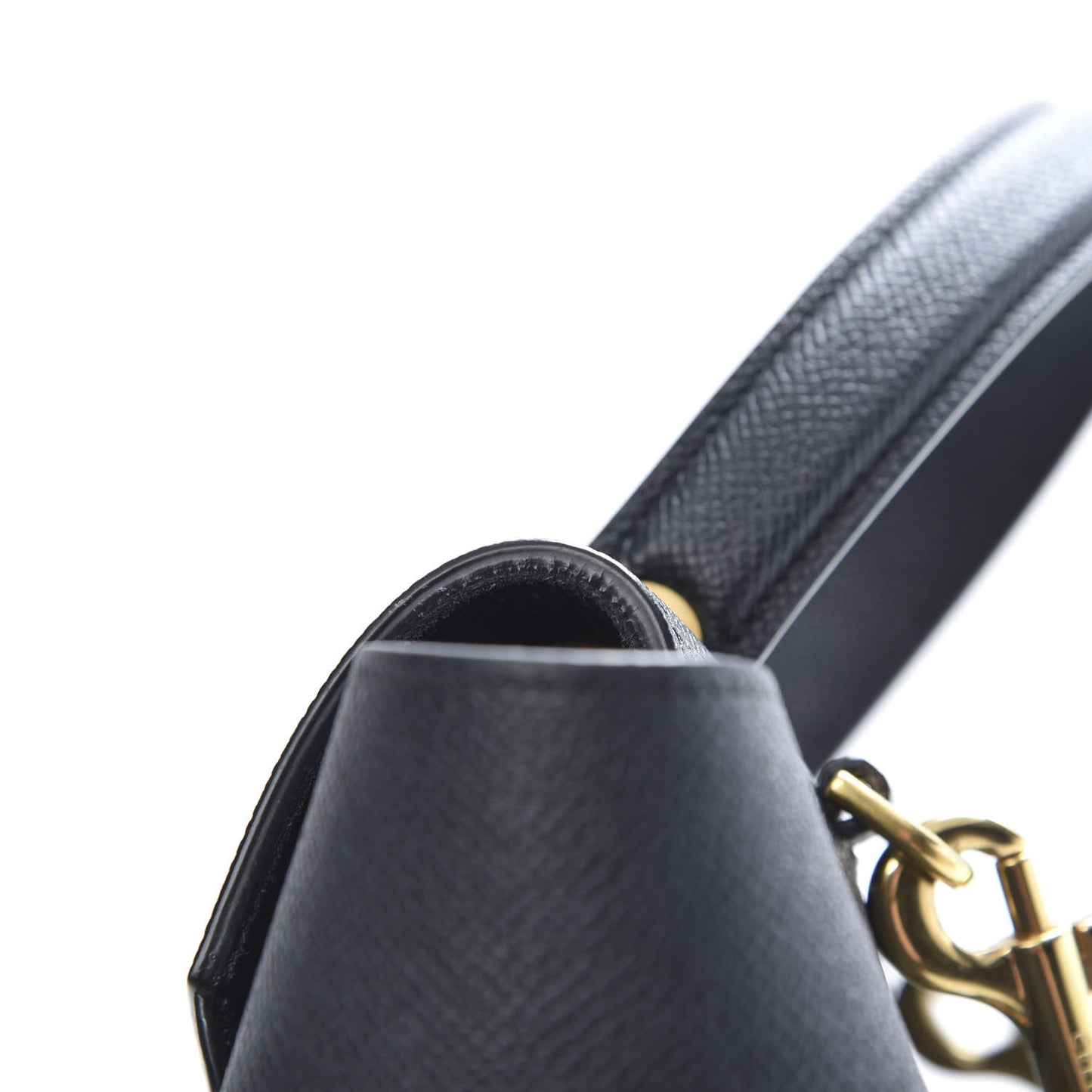 Grained Calfskin Micro Belt Bag Black