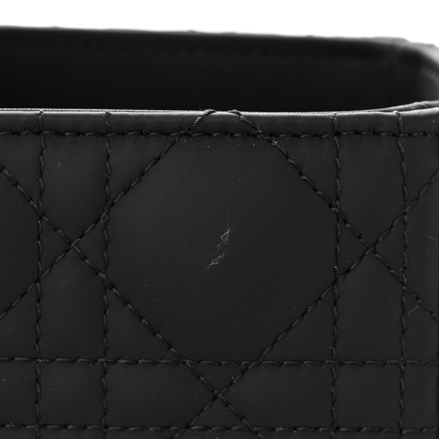 Ultra Matte Calfskin Cannage Large Lady Dior Black
