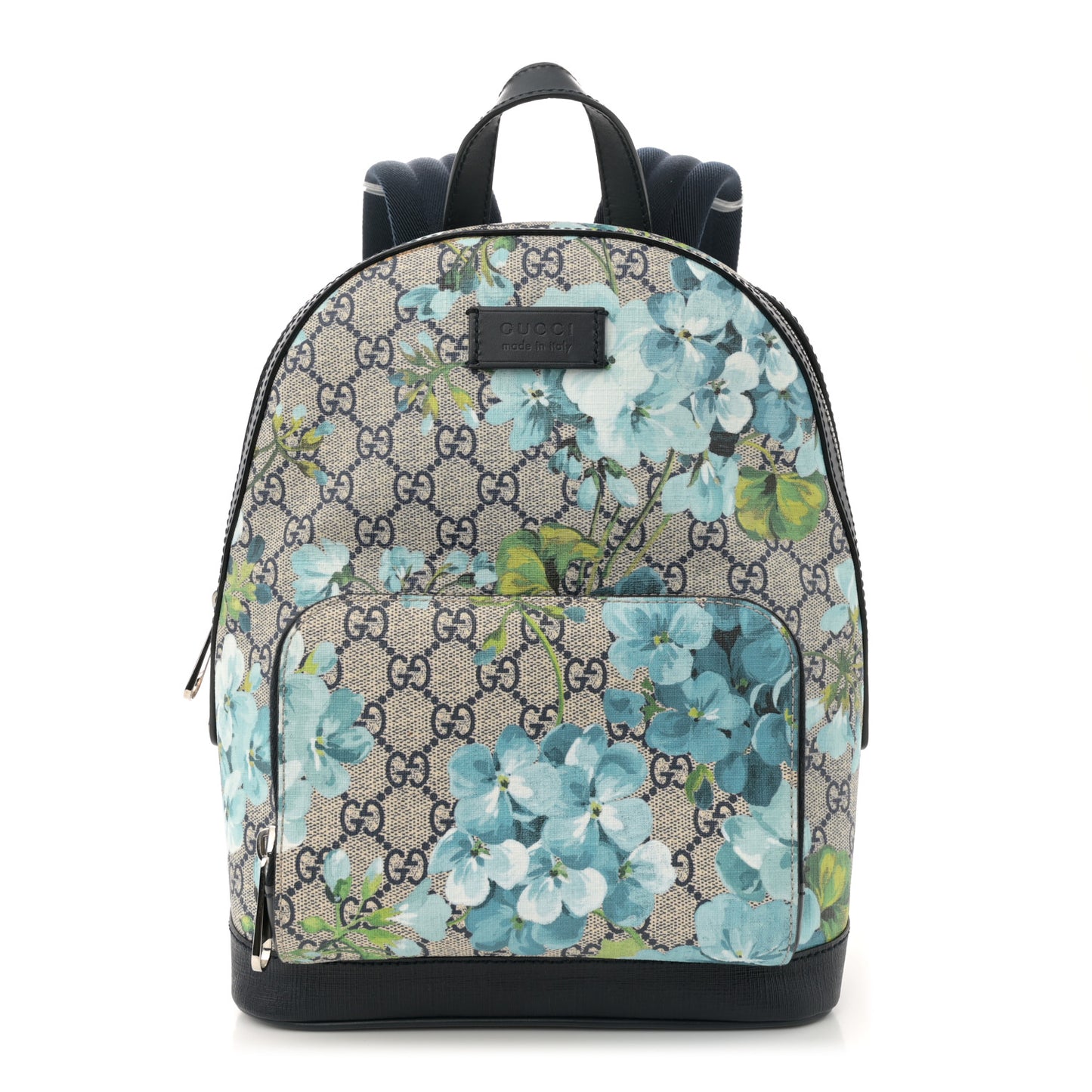 GG Supreme Monogram Blooms Small Day Backpack Blue