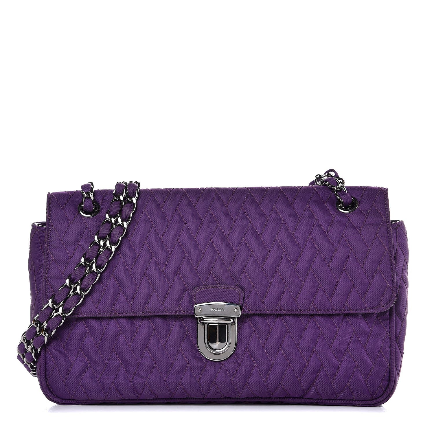 Prada Nylon Tessuto Impuntu Quilted Flap Anemone 1 of 9