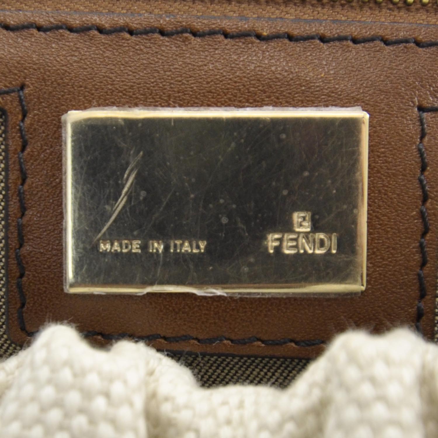 Fendi Canvas Calfskin Medium Magic Bag White Brown 7 of 8