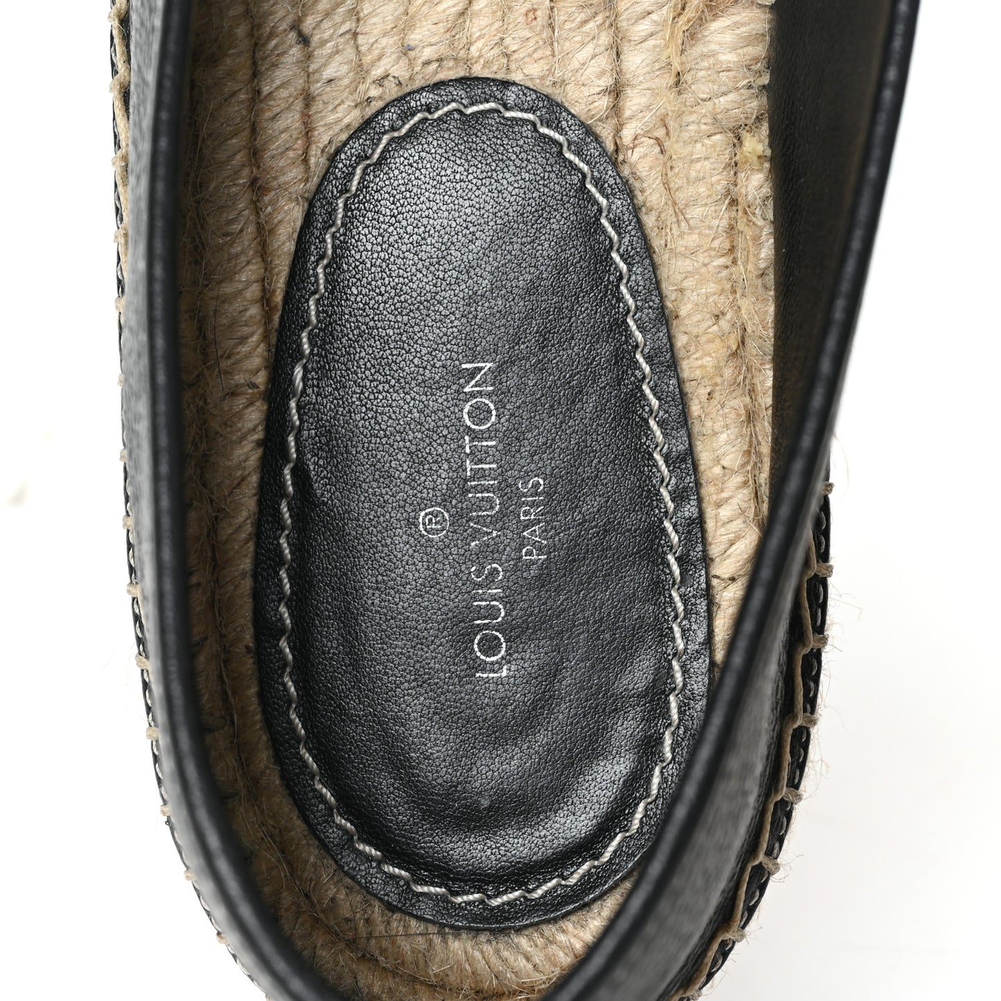 Monogram Calfskin Starboard Espadrille Flats 38 Black
