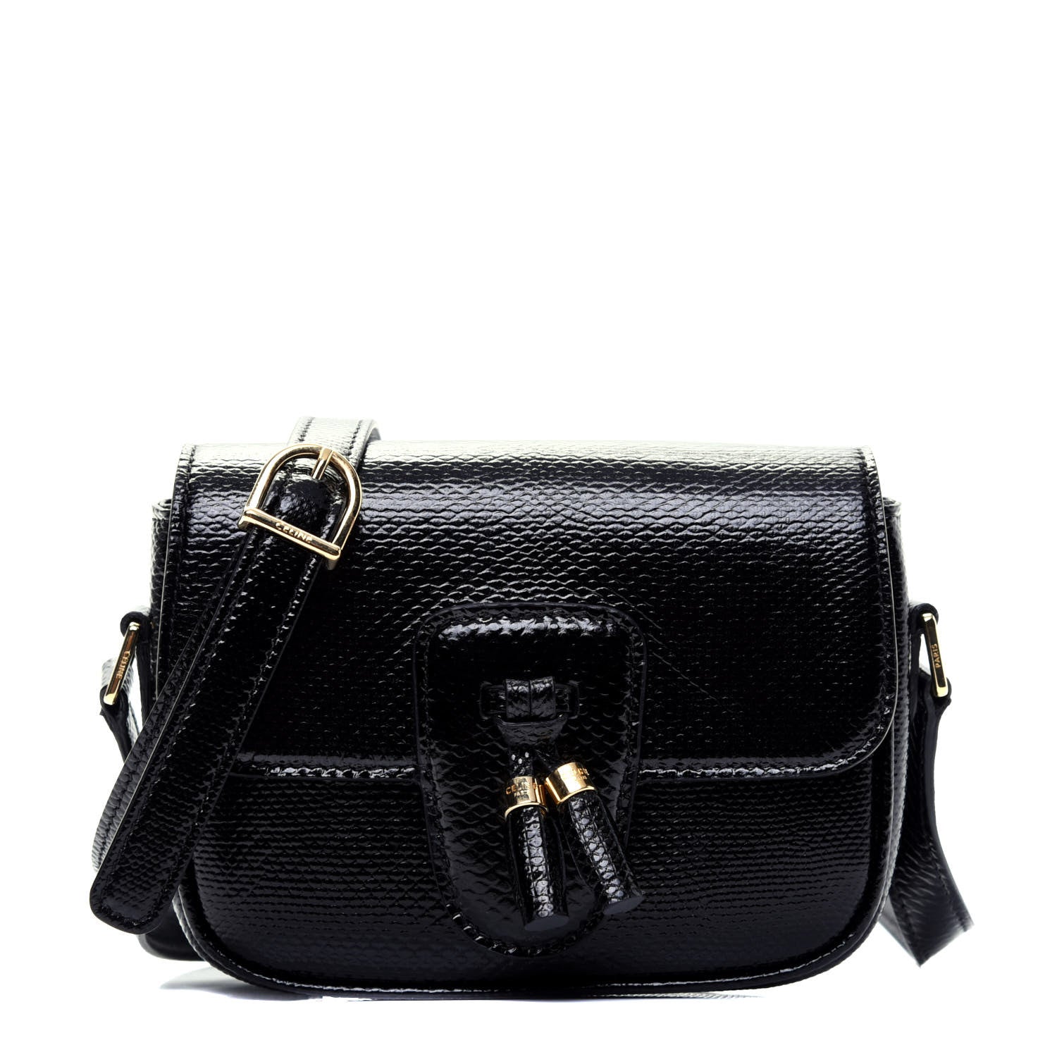 Celine Karung Teen Tassel Bag Black 1 of 11