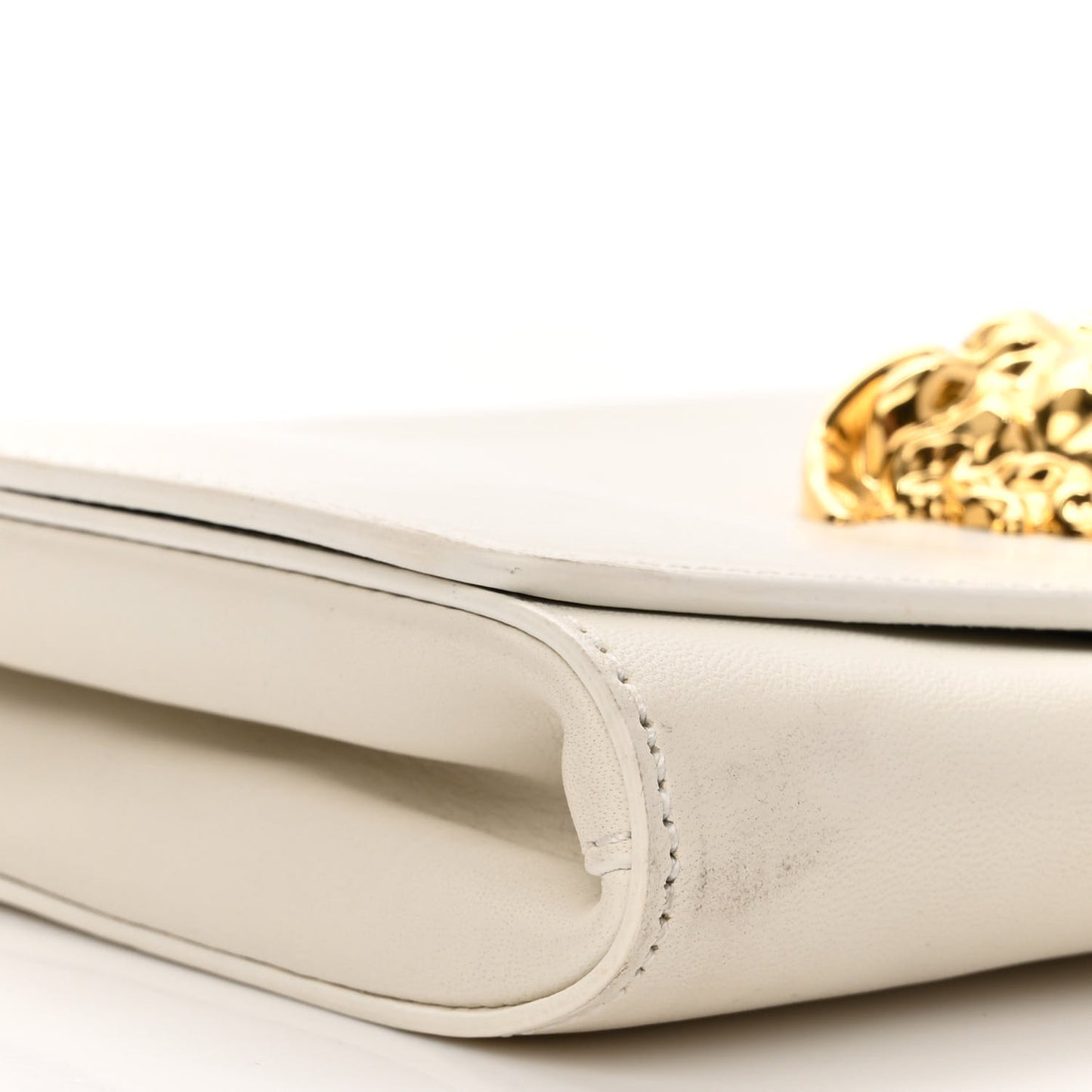 Vitello Palazzo Medusa Evening Clutch Bag White