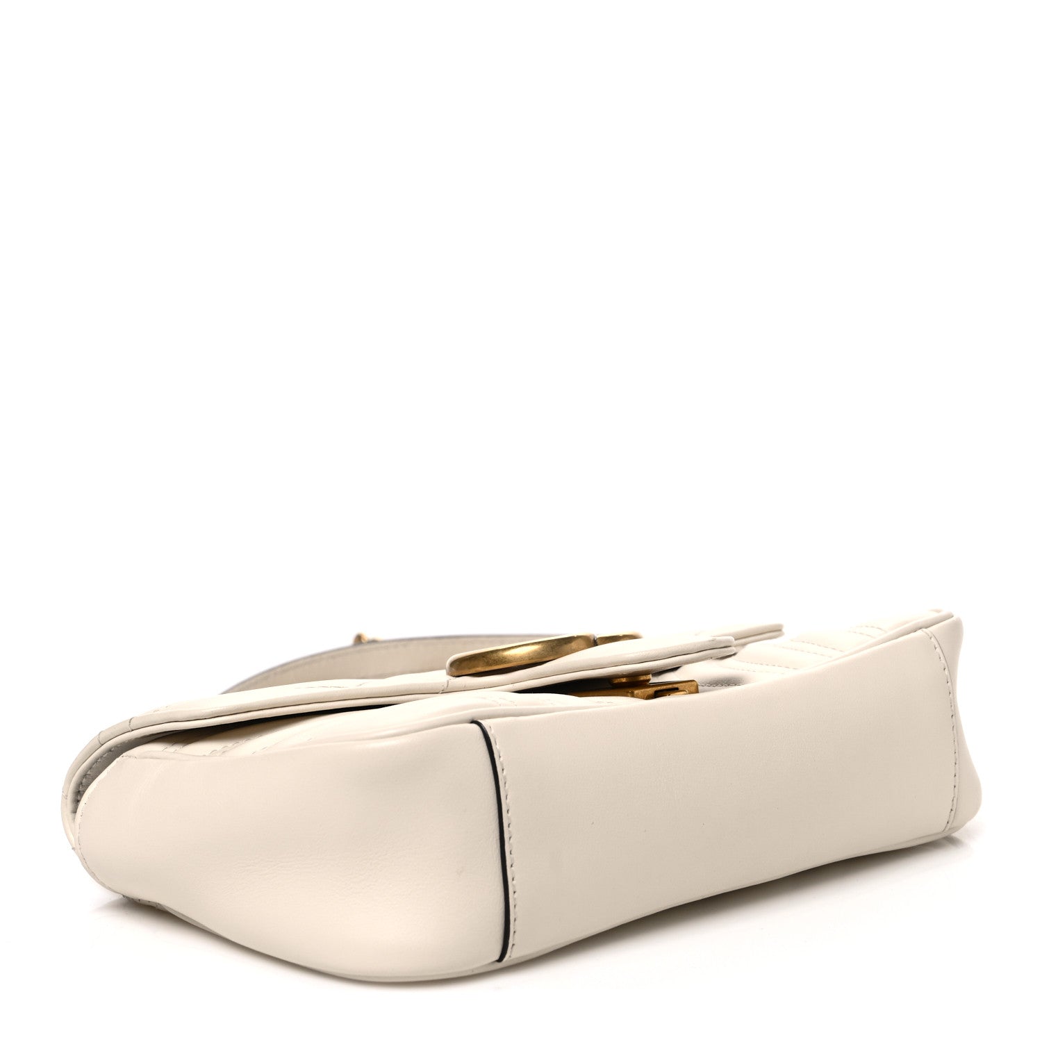 Gucci Calfskin Matelasse Mini GG Marmont Shoulder Bag White 3 of 9