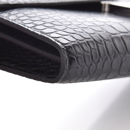Hermes Matte Alligator Lizard Constance Wallet Black Ombre 8 of 10