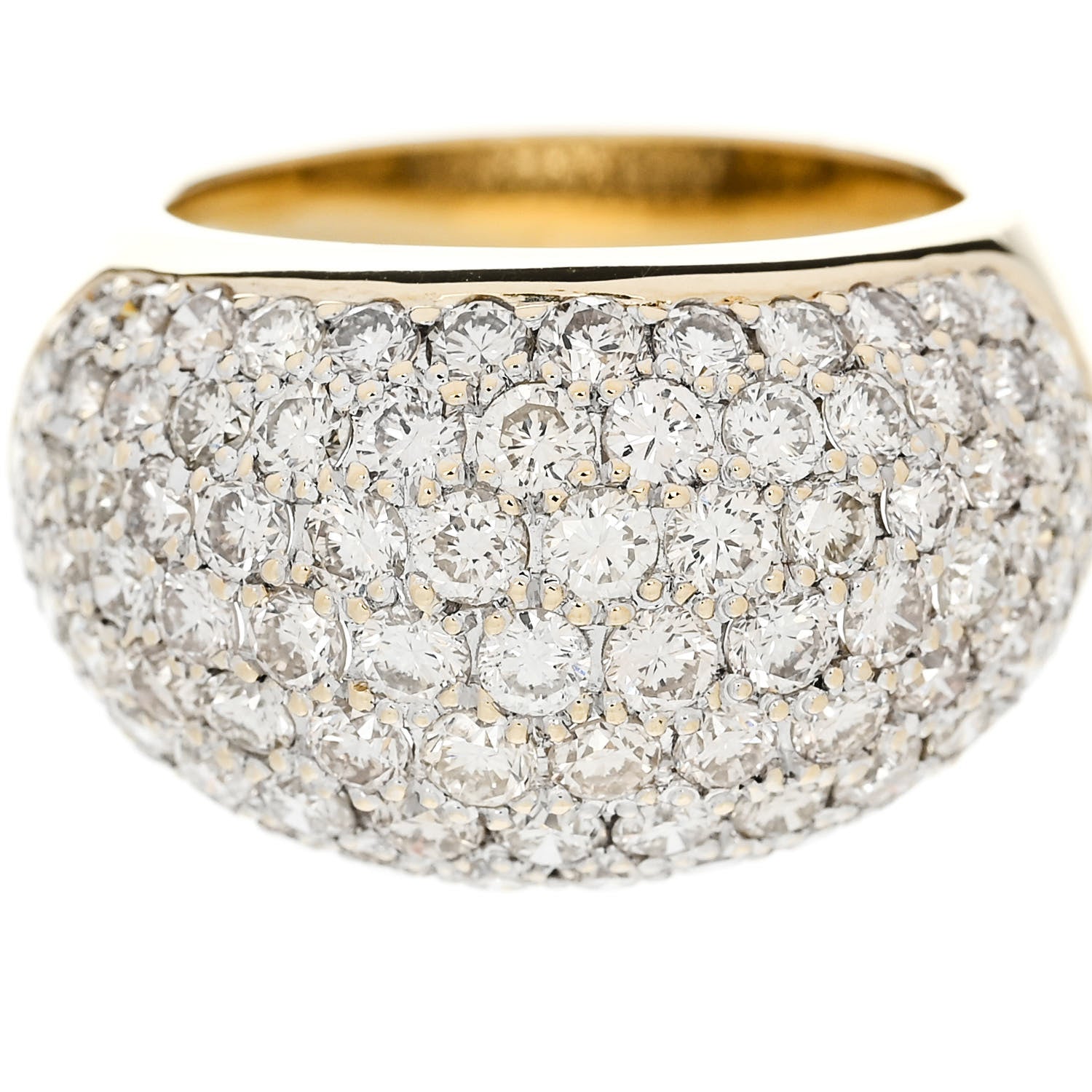 Parker & West by FASHIONPHILE 18K Yellow Gold Diamond  3.18ctw Seven Row Dome Band Ring 51 5.75 7 of 10