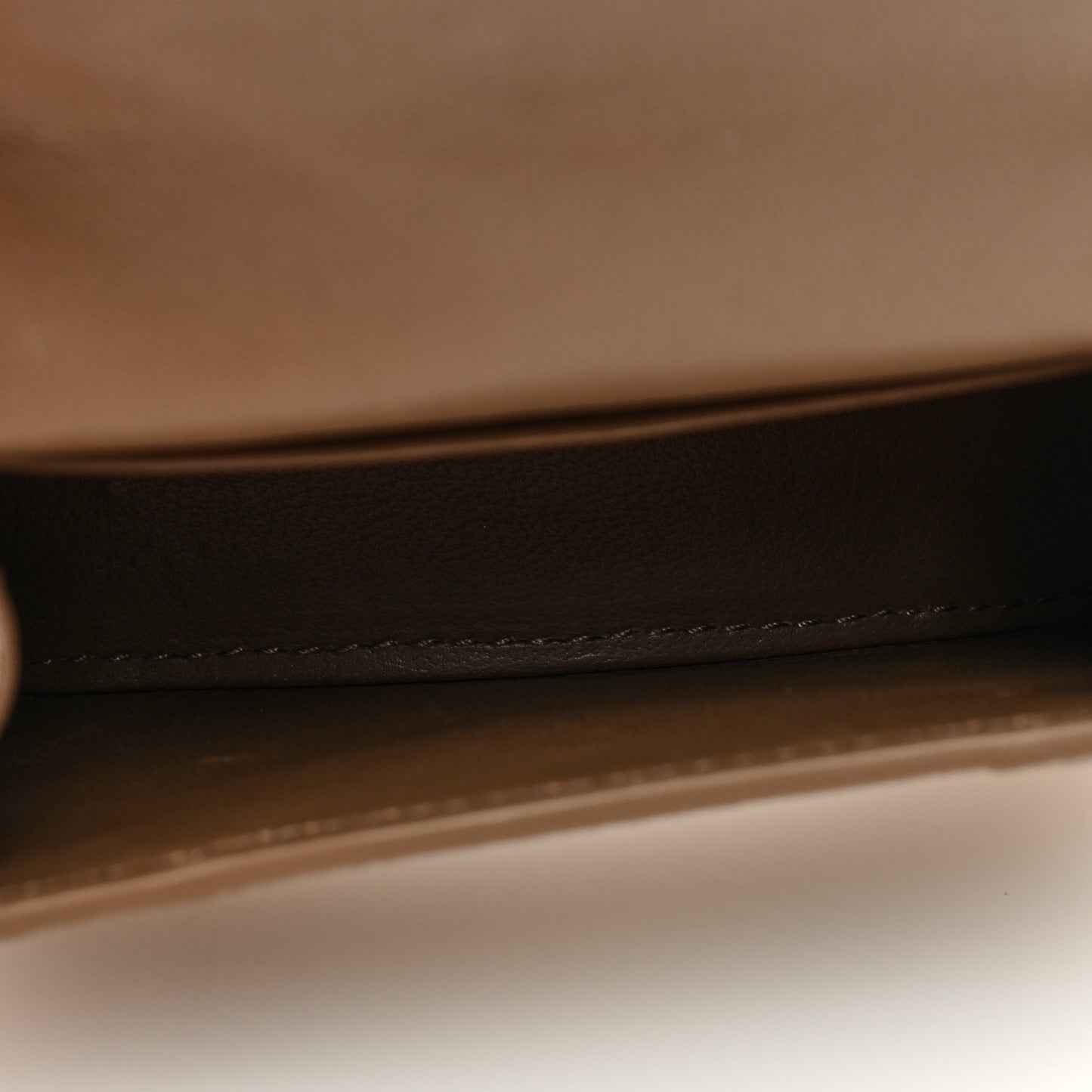 Coated Canvas BB Monogram Hourglass Top Handle Bag Mini with Chain Beige Brown