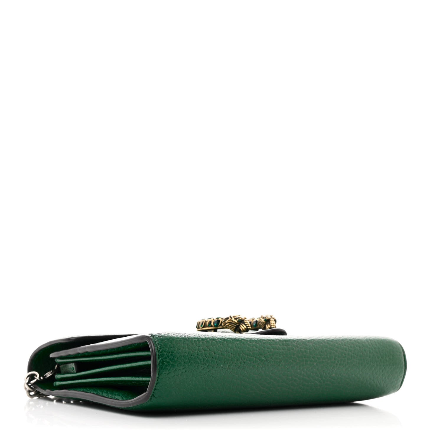 Gucci Calfskin Mini Dionysus Chain Wallet Emerald 4 of 13