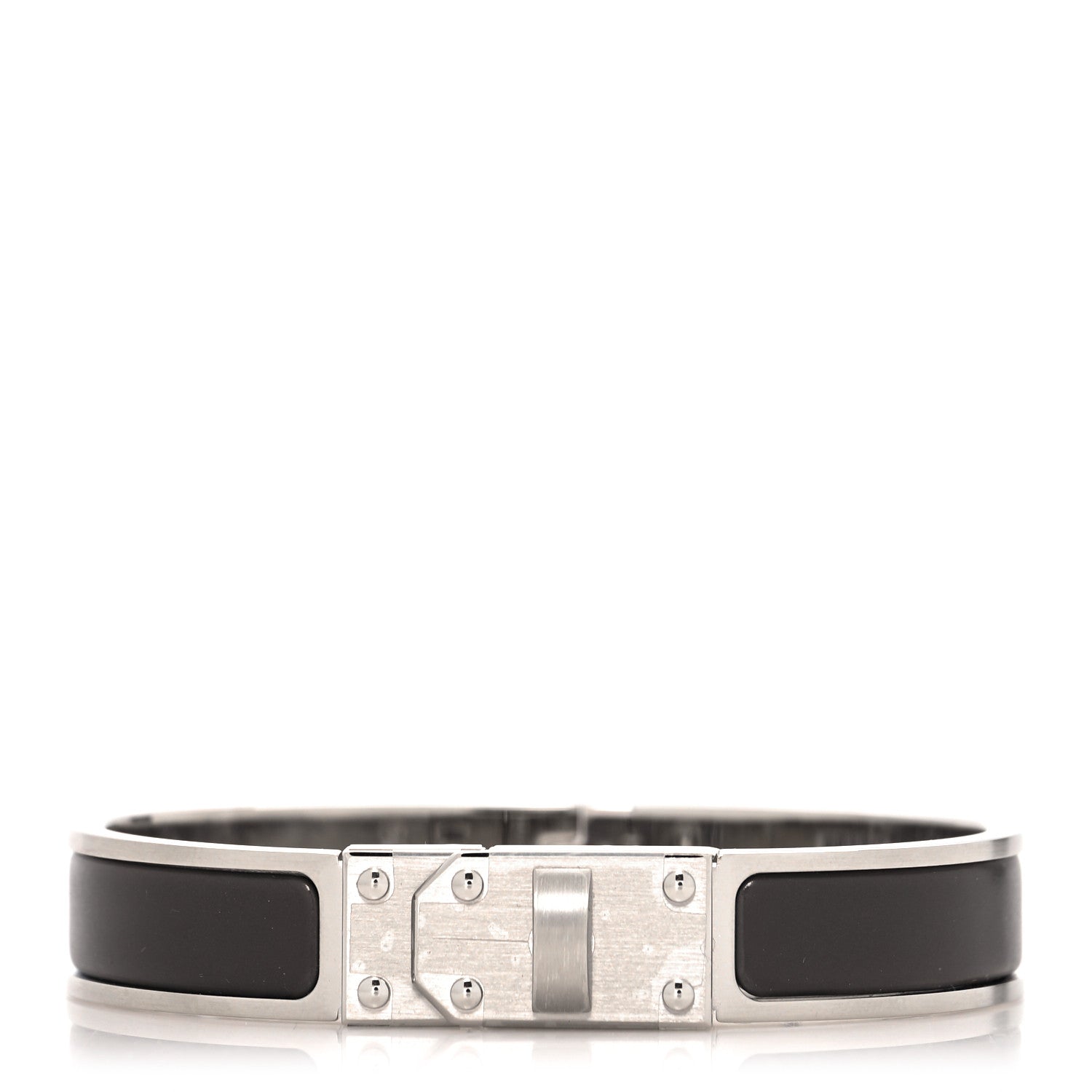 Hermes Matte Enamel Mens Kelly Bracelet T5 Etain 1 of 5