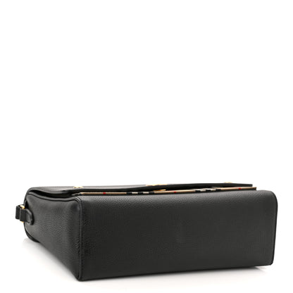Burberry Grainy Calfskin Vintage Check Note Crossbody Bag Black 4 of 10