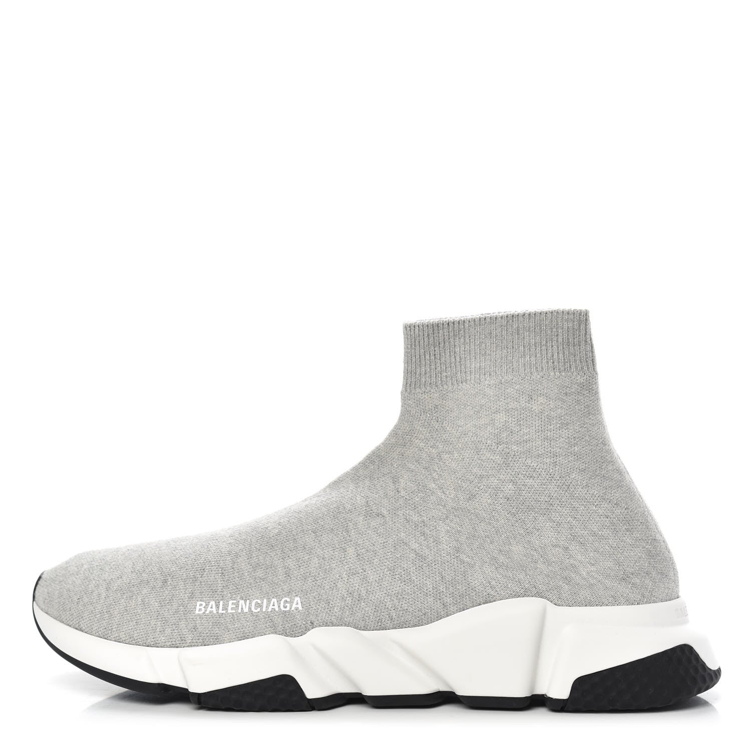 Balenciaga Sweatshirt Knit Bi-Color Sole Mens Speed Sneakers 45 Grey White Black 1 of 8