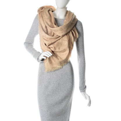 Louis Vuitton Silk Wool Monogram Shawl Dune 2 of 6