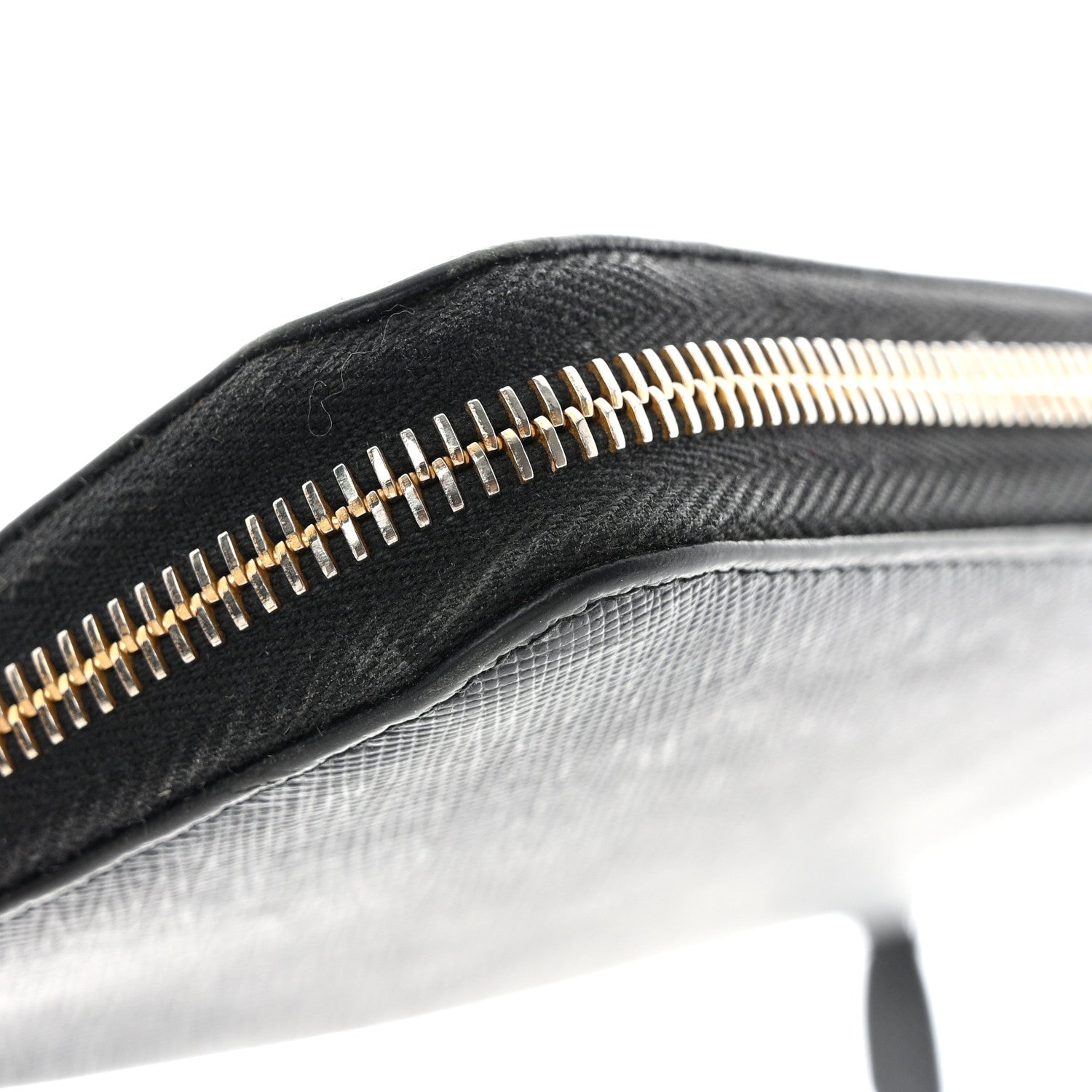 Prada Saffiano Metal Zip Around Wallet Black 15 of 16