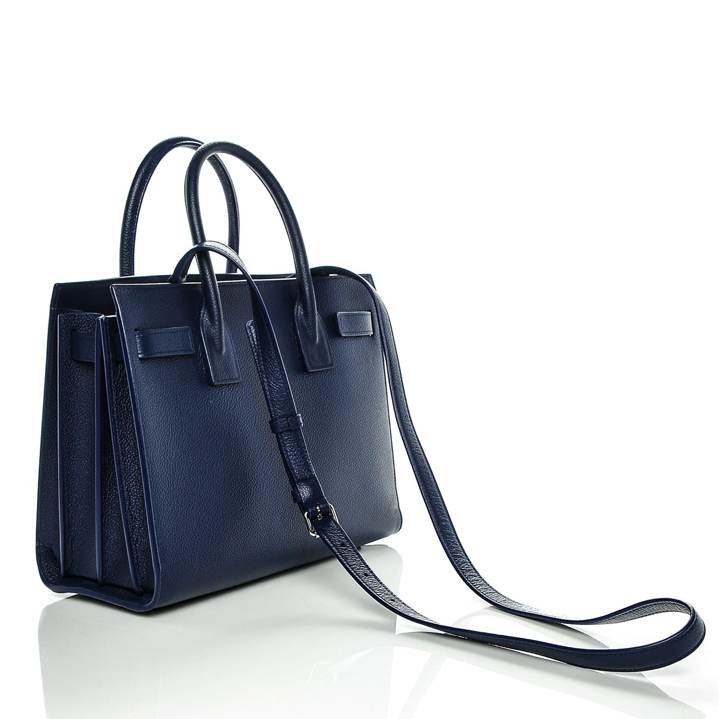 Grained Calfskin Baby Sac De Jour Marine