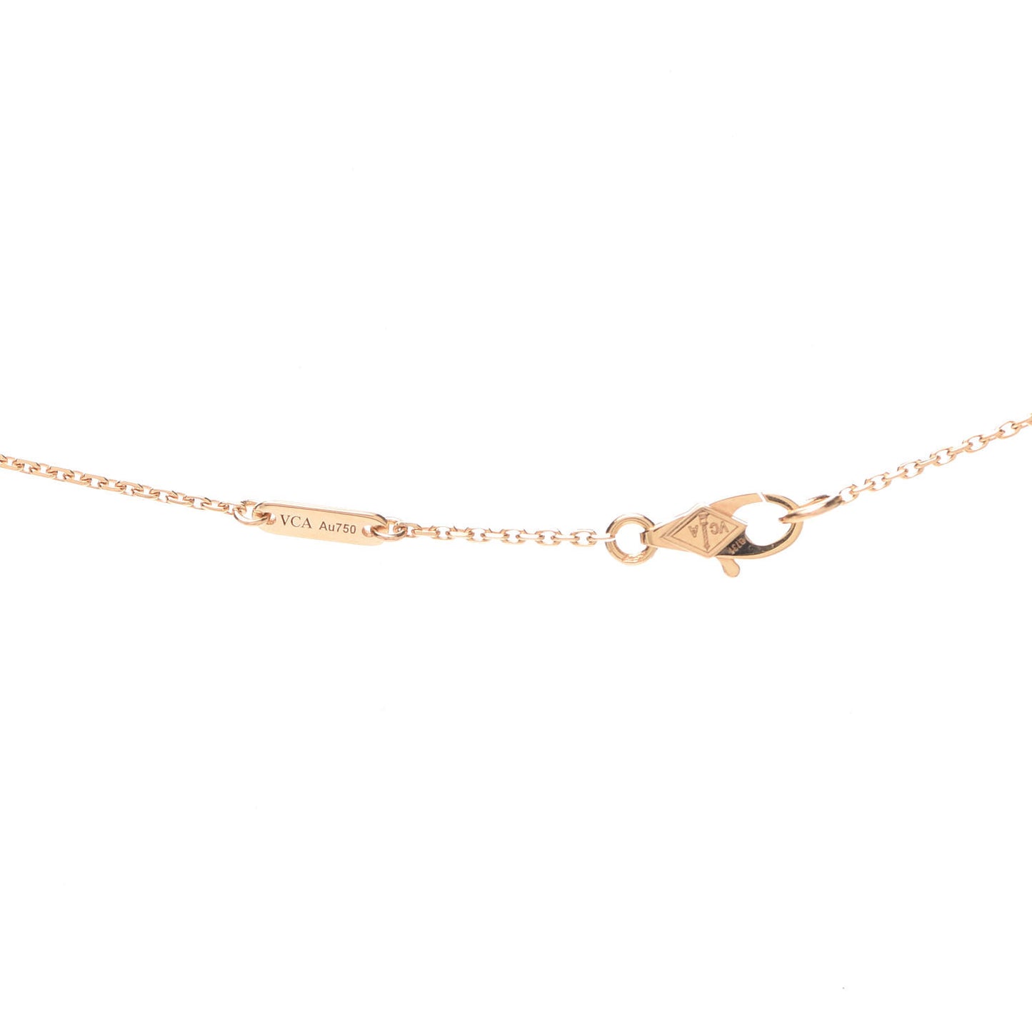 18K Rose Gold Carnelian Sweet Alhambra Pendant Necklace