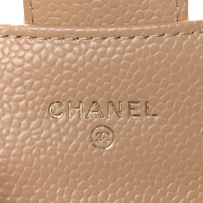 Chanel Caviar Quilted Flap Card Holder Wallet Beige 6 of 10