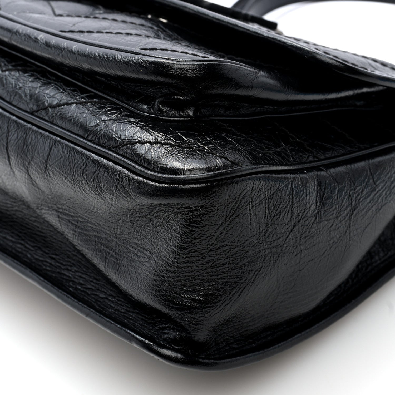 Saint Laurent Crinkled Calfskin Matelasse Monogram Medium Niki Chain Satchel Black 9 of 9