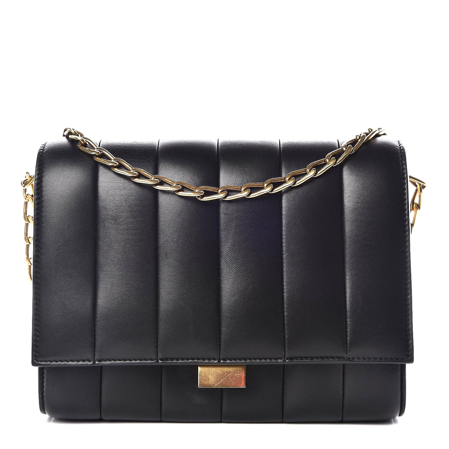 Lambskin Quilted Shoulder Bag Black