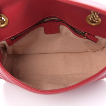 Gucci Calfskin Matelasse Small GG Marmont Shoulder Bag Hibiscus Red 5 of 10