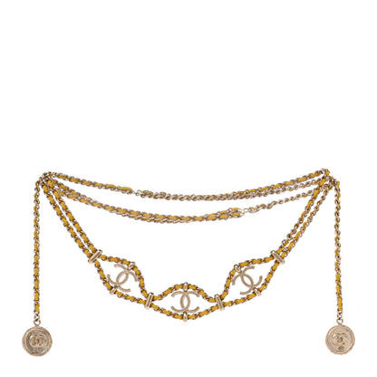 Chanel Metal Lambskin CC Chain Link Necklace Yellow Gold 3 of 6