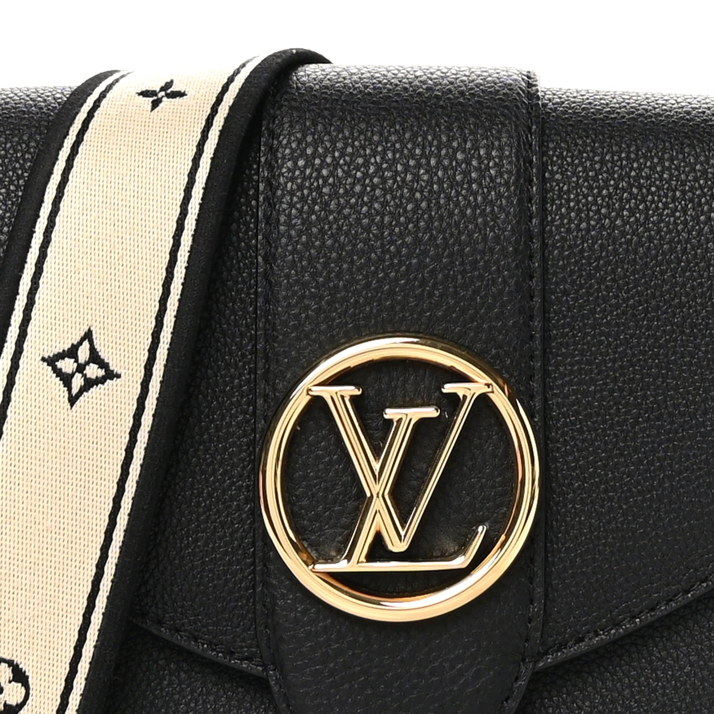 Grained Calfskin LV Pont 9 Soft PM Black