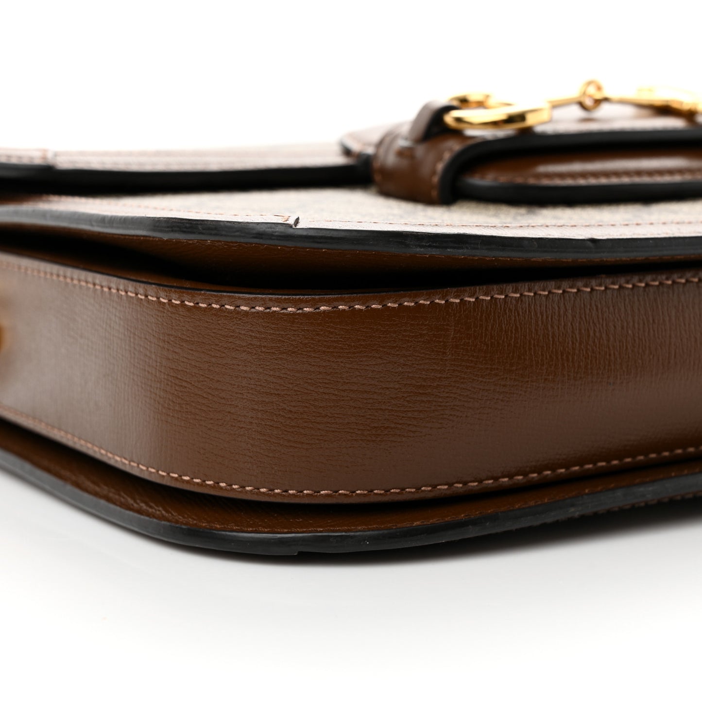 GG Supreme Monogram Horsebit 1955 Shoulder Bag Beige Brown Sugar