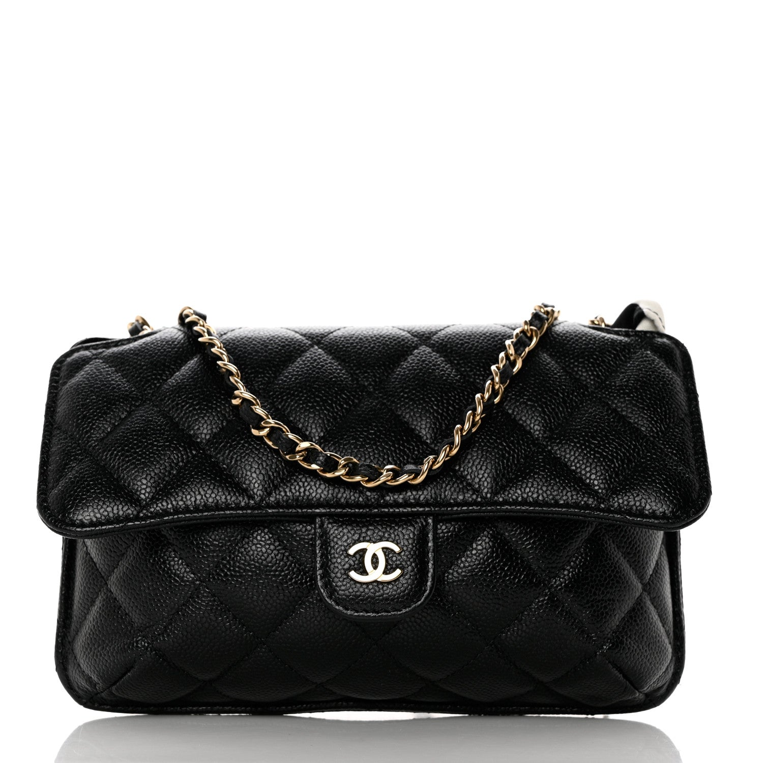 Chanel Jersey Fabric Quilted Foldable Tote With Chain Black Multicolor 2 of 17