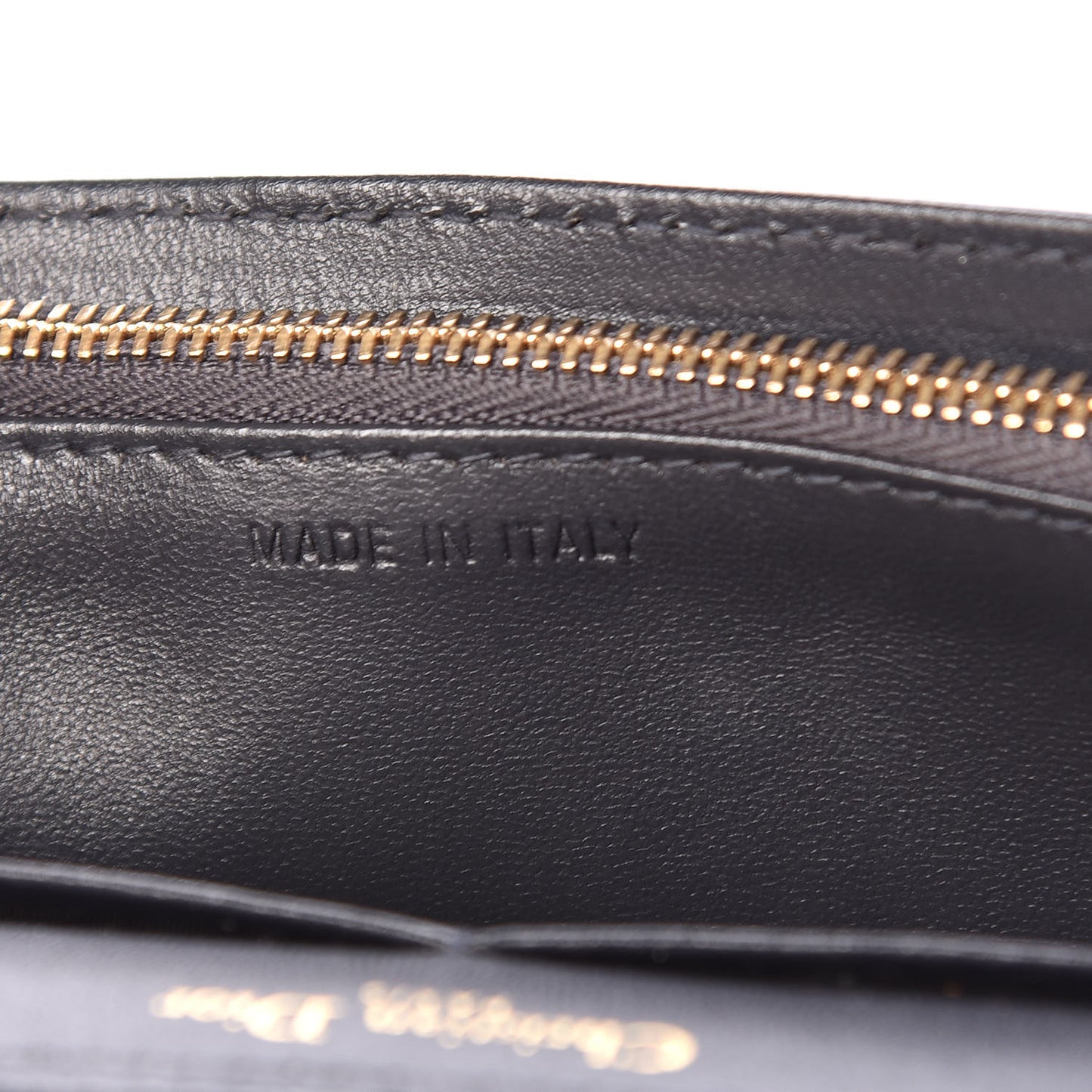 Metallic Patent Micro-Cannage Diorama Wallet on Chain Pouch Navy Blue