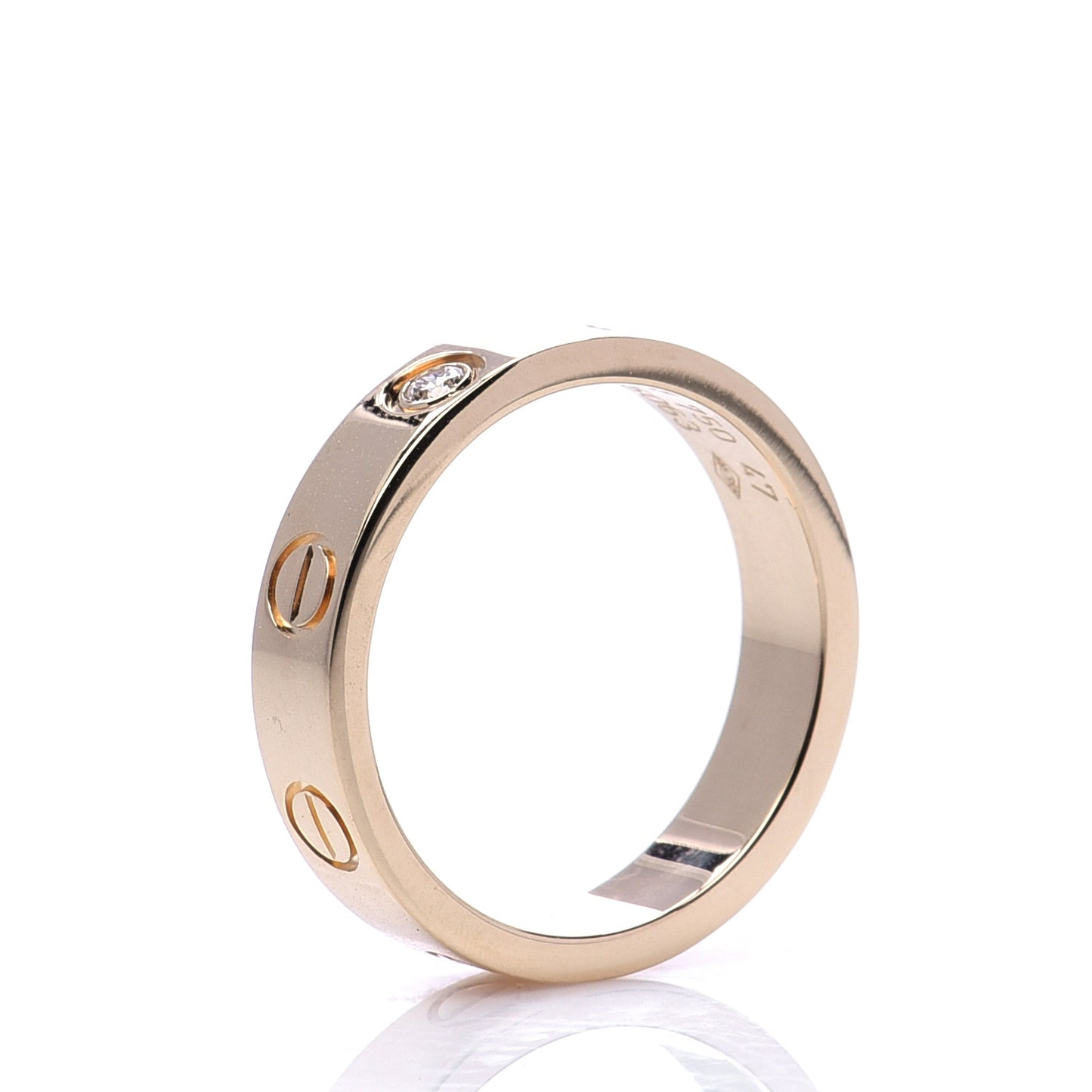 18K Yellow Gold Diamond 4mm LOVE Wedding Band Ring 47 4