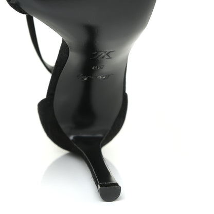 Louis Vuitton Suede Crystal Melody Logo Sandals 39 Black 10 of 14