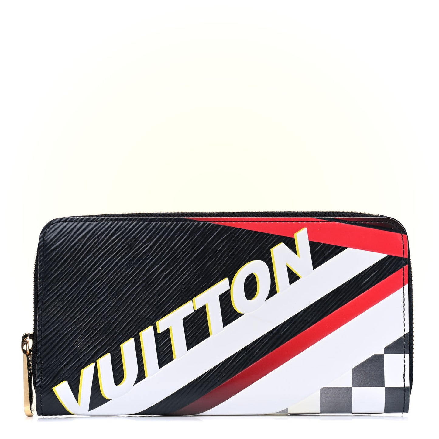 Epi Damier Race Zippy Wallet Black Yellow